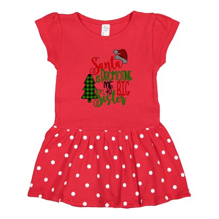 

Inktastic Santa is Promoting Me to Big Sister Green Plaid Tree Gift Baby Girl Dress