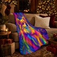thumbnail image 3 of Vibrant Psychedelic Chihuahua Dog Portrait Paisley Mandala, Playful Pet Portrait Pattern, Warm Flannel Blanket for Living Room and Bedroom, Dog Lovers Just Because Gift, Pet Lover Home Decor, 3 of 9