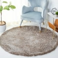 thumbnail image 3 of SAFAVIEH Toronto Deasun Solid Polyester Shag Area Rug, Mushroom, 4' x 6', 3 of 11