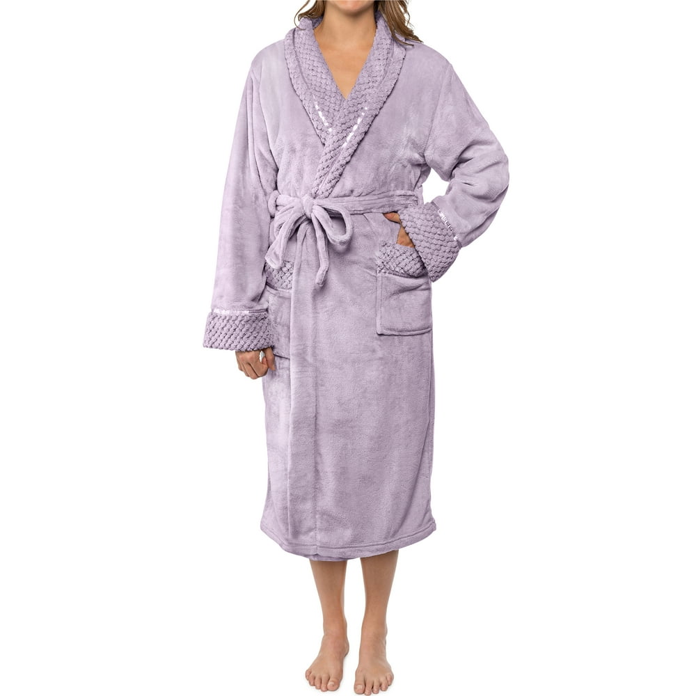 Pavilia PAVILIA Soft Plush Women Fleece Robe, Lavender Purple Cozy