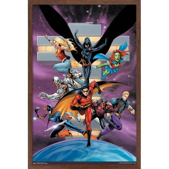 DC Comics - Teen Titans - Group Wall Poster, 22.375" x 34", Framed