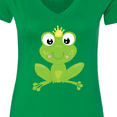 thumbnail image 4 of Inktastic Cute Frog, Green Frog, Crown, Frog Prince Women's V-Neck T-Shirt, 4 of 5