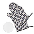 thumbnail image 2 of Oven Mitts and Pot Holders 4 Piece, navy Abstract geometric High Heat Slip Resistant Oven Mitt and Trivets Set Kitchen Oven Glove Pot Holders for Cooking Baking Grilling, 2 of 7
