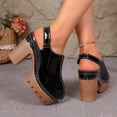 thumbnail image 4 of Black Heeled Sandals For Ladies Slip On Casual With Closed Toe Design Thick Heel And Thick Sole For Summer Outings And Casual Wear Size 37, 4 of 9