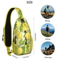 thumbnail image 2 of Summer Yellow Lemon Print Sling Backpack, Cute and Fresh Floral Pattern Crossbody Daypack with Retro Vintage Style, Lightweight and Adjustable Strap, 2 of 6