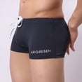 thumbnail image 4 of kpoplk Mens Basic Classic Swim Briefs Padded Bikini Swimwear Square Swimsuit Bikini Bottoms Low Rise S-XXL Size L,Navy, 4 of 9