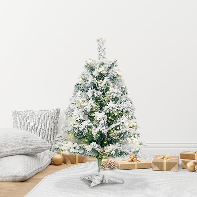 Cagogo under $5 LED Christmas Tree, Pre-Lit Artificial Christmas Tree with LED, Hinged PVC Christmas Tree for Home, Full Size Holiday Christmas Tree, Easy Assembly Xmas Tree with Lights