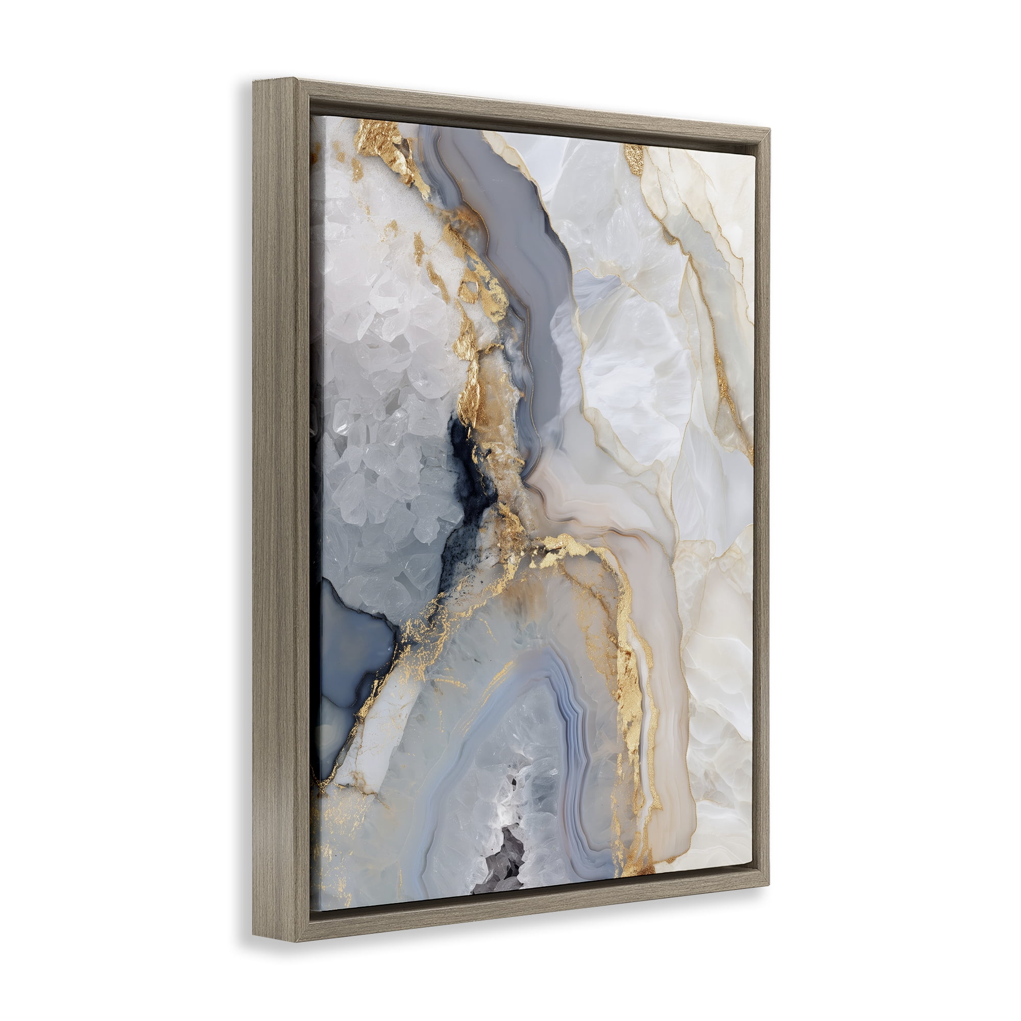 Stupell Industries Midnight Ore Crystals Brown Framed Floater Canvas Wall Art, design by Svetlana Aleynikova