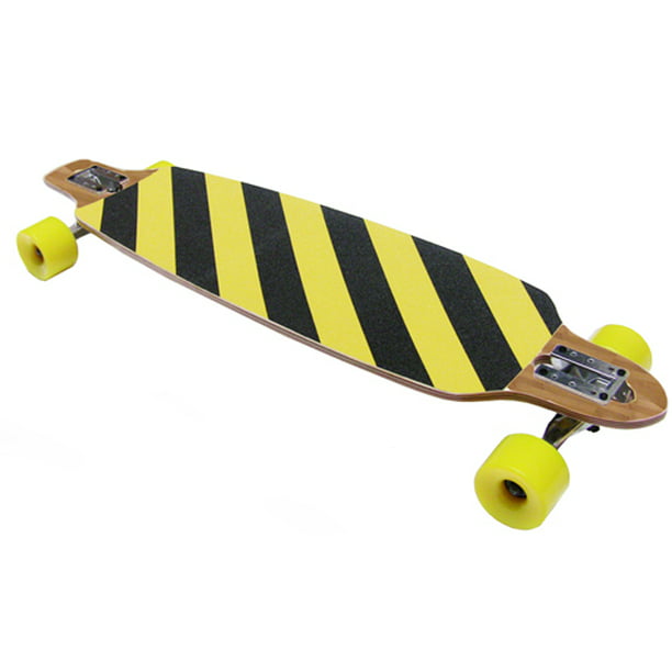 BAMBOO / MAPLE CORE Drop Through Longboard Complete - 76mm Wheels - Caution Grip -