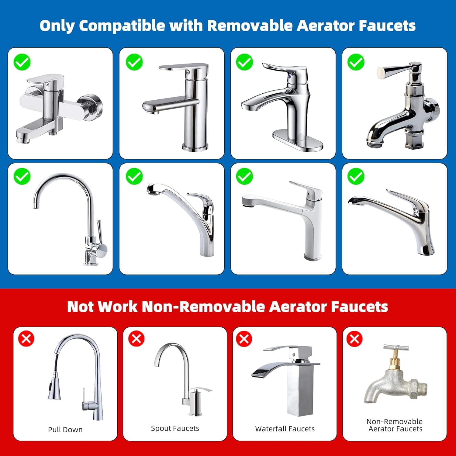 18 Pcs Brass Faucet Adapter Kit, Kitchen Sink Aerator Adapters with 4 Pcs Removal Wrench Tools, Male Female Connectors for Faucet with Removable Aerators to Water Filter, Garden Hose, Rv