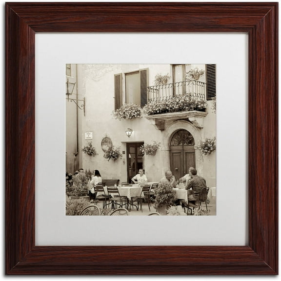 Trademark Fine Art "Tuscany Caffe VI" Canvas Art by Alan Blaustein, White Matte, Wood Frame