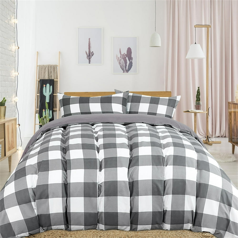 Checkered Duvet Cover Set Soft Comforter Cover Sets (No Duvet) Quilt