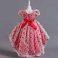 thumbnail image 4 of Lilgiuy Baby Girls Middle-aged Children's Summer Dresses Bubble Sleeve Charming Gauze Princess Gown for 3-12Y, 4 of 5