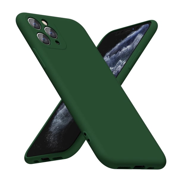 Loeoel Funda Para Iphone 11 Pro Silicona Minimalista Ultra Delgada Gel De Goma Suave Color Sólido Mate Tpu Linda Funda Para Mujeres Hombres Diseño Estético Liso Femenino Y Cubierta De Cámara Verde Osc