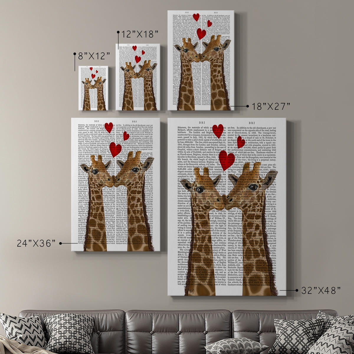 Giraffe Love Premium Gallery Wrapped Canvas - Ready to Hang