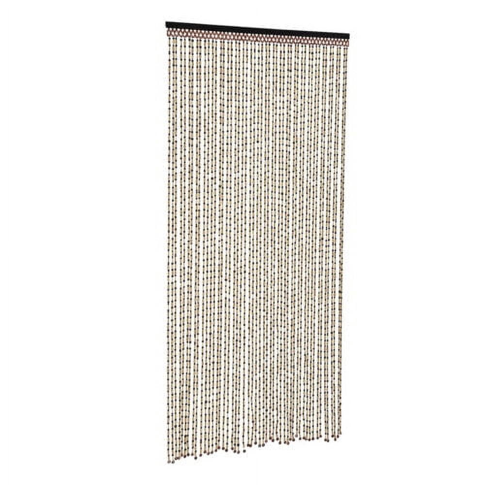 Natural Wood and Bamboo Beaded Curtain-Bamboo Doorway Room Divider Decorative