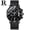 Mesh Belt All Black, variant on Men's watch with digital dial, butterfly clasp, steel band, mesh strap, waterproof, luminous, three sub-dials, six hands, quartz wristwatch for men
