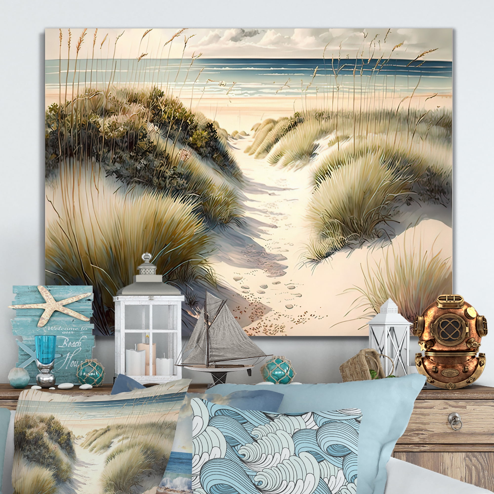 Designart Walkway To The Beach VII Canvas Wall Art