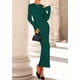 thumbnail image 3 of Vestido PRETTYGARDEN Otoño 2025 Verde Manga Campana XL, 3 of 7