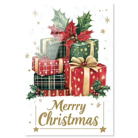 Merry Christmas Gift III Acrylic Print Christmas Wall Decor by Art Remedy, Ready to Hang, 10 x 15