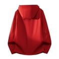 thumbnail image 4 of Mens Softshell Jackets Windproof Drawstring Hooded Long Sleeve Full Zipper Fashion Casual Jacket with Pockets Red XXL, 4 of 6