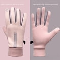 thumbnail image 2 of Guantes de terciopelo para mujer, resistentes al viento, impermeables, con pantalla táctil, guantes cálidos con forro polar, guantes para montar al aire libre para otoño e invierno para hombres, 2 of 5