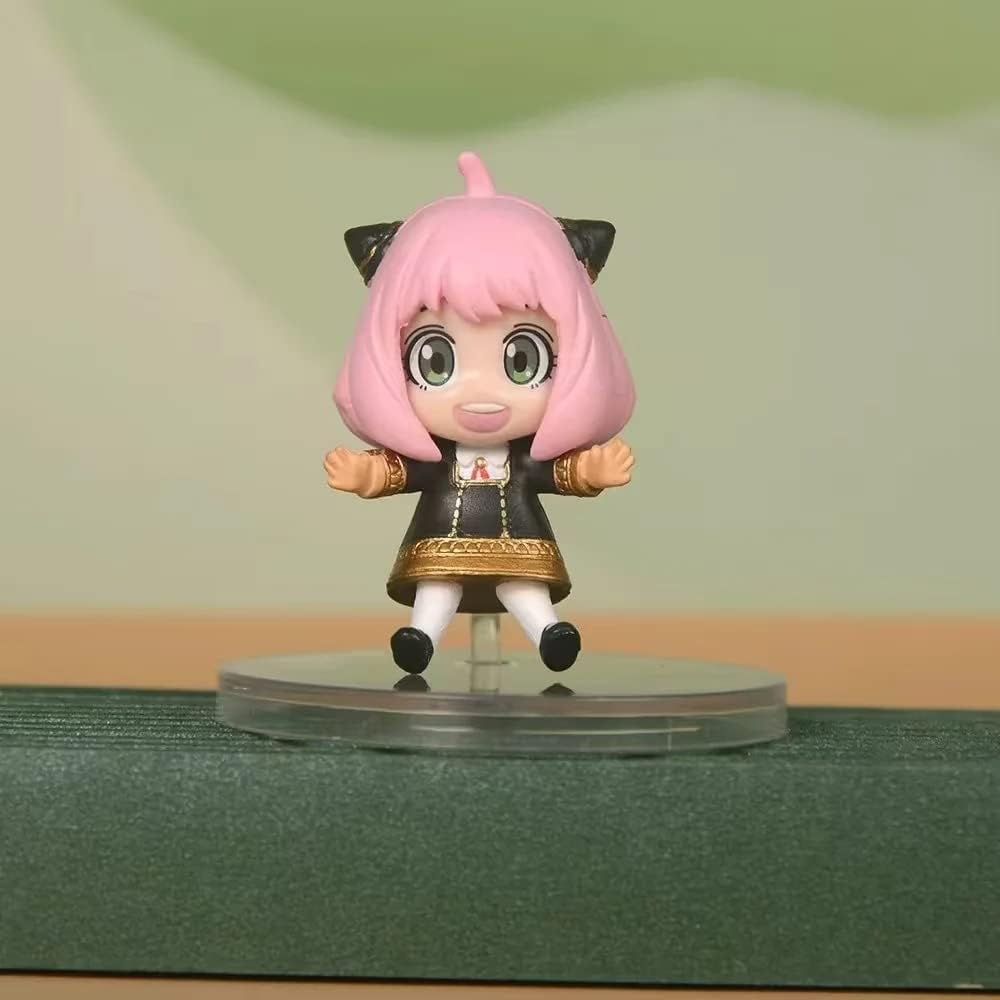Newly Anya Forger Figure Loid Forger Yor Forger Figure Four Q Version Figurine 5cm/1.9inch PVC Anime Model Game Character Statue Decoration Gift