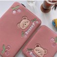 thumbnail image 1 of Funda para portátil, delgada, resistente a los golpes, bonita funda protectora de algodón con forma de oso de cereza de dibujos animados para portátil de 11 pulgadas, 1 of 6