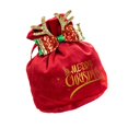 thumbnail image 4 of Bolsas navideñas para golosinas, galletas, bocadillos, bolsitas con cordón, lindas bolsas navideñas de terciopelo Lazo Grande Rojo, 4 of 6