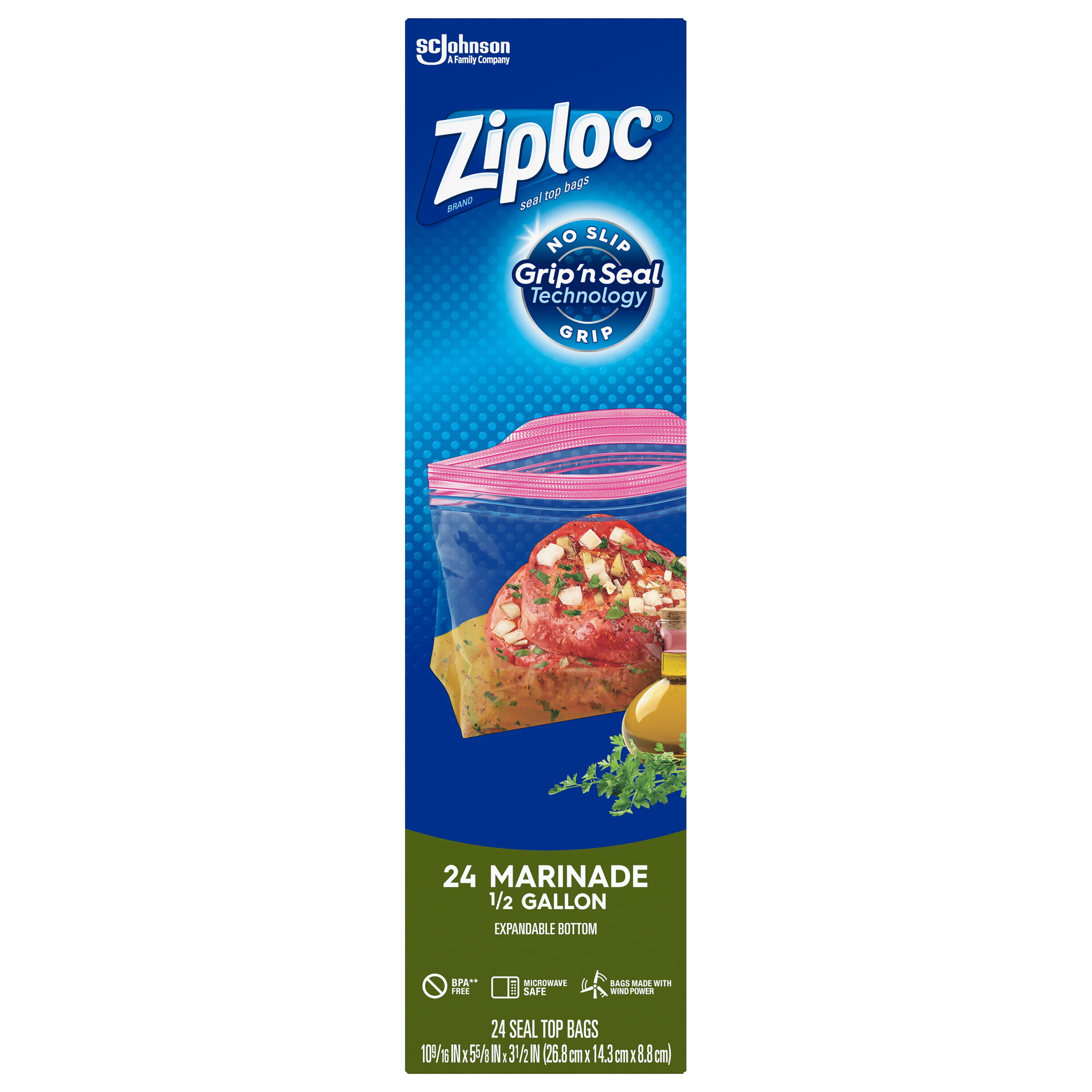 Ziploc All Purpose 1 / 2 Gallon Pleated Bag - 12 Pack - Infinus Home  Supplies