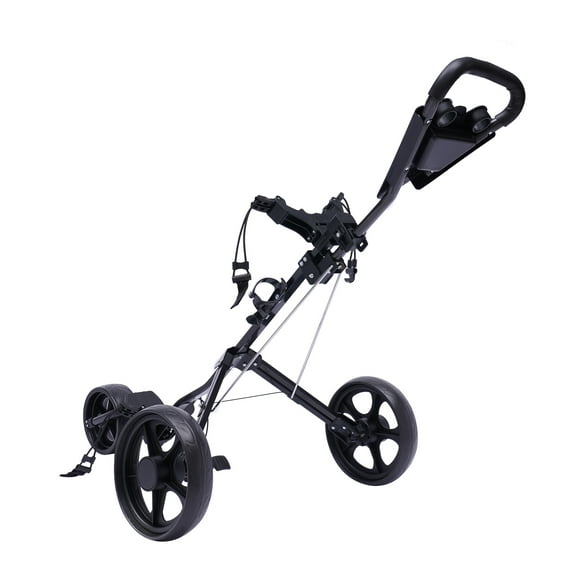 Wildnix 3-Wheel Foldable Golf Push Cart with Anti-Slip Grip, Scoreboard, and Foot Brake for Safe and Convenient Storage of Golf Equipment