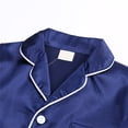 thumbnail image 6 of eczipvz Girls Pajamas Satin Pajama Set Silk Pjs Short Sleeve Sleepwear Loungewear Clothes Set Dark Blue 13-14 Years, 6 of 7