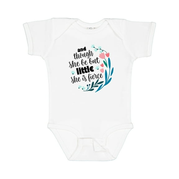 Inktastic Though She Be but Little Fierce Quote Girls Baby Bodysuit