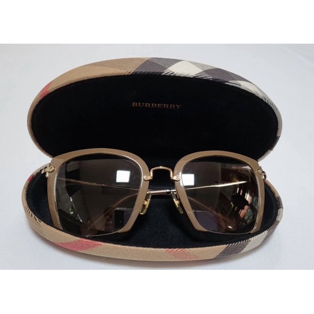 Miu Miu 52R UR2-3H2, Brown Taupe Semi-Rimless Woman Sunglasses W/Burberry Case