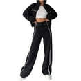 thumbnail image 2 of Women's Casual Loose Fit Sweatshirt Set, for Winter Lounge and Everyday Comfortable Wear,Black,2XL, 2 of 5