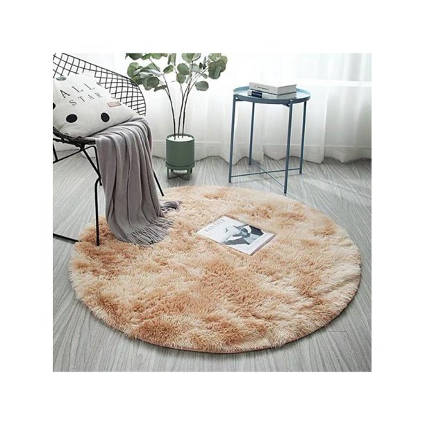 Circle Round Shaggy Rugs Large Living Room Bedroom Plush Carpet Thick