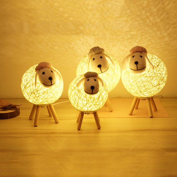 Clairlio LED Night Light USB Cute Sheep Bedside Lamp for Baby Kids