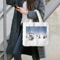 thumbnail image 7 of Yiaed Snowman And Christmas Tree Print Fluffy Shoulder Bag Plush Bags Women Ladies Tote Bag Fluffy White Furry Purse Handbag for Autumn and Winter, 7 of 7