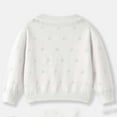 thumbnail image 5 of HomeDM Girls Long Sleeve Cardigan Kids Baby Button Closure Knitted Shrug Cropped Sweaters Tops Fall Open Front Cardigan Sweater 1Pack, White Size 4-5 Years, 5 of 6