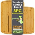 thumbnail image 4 of Greener Chef 3-Piece Organic Bamboo Cutting Board Set with Deep Juice Grooves, Single Tone, 4 of 7