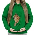 thumbnail image 5 of Stralyhd Cat Pouch Hoodie for Women Oversized Kitten Puppy Holder Sweatshirt Fleece Pet Carrier Hoodie Hooded Animal Holder Pullover Dark Green XXL, 5 of 5