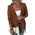 thumbnail image 1 of Ecetana Cardigans for Women Hooded Sweater Long Sleeve Zipper Knit Coat with Pockets,Female, 1 of 6
