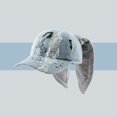 thumbnail image 6 of XIAOCHA Womens Bunny Ear Distressed Baseball Cap Shapeable Brim Outdoor Ball Hat,Light Blue, 6 of 7