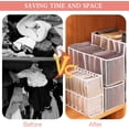 thumbnail image 3 of 2 PCS Wardrobe Clothes Organizer, Jeans Compartment Storage Box 7 Grids Foldable Closet Drawer Organizer for Jeans Trousers Pants T Shirt (2 Sizes), 3 of 7