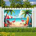 thumbnail image 7 of Colorful Design Tropical Beach Vacation Banner Decorative Summer Flamingo Palm Tree Banner for Beach Party Indoor Decoration Holiday Event, 7 of 7