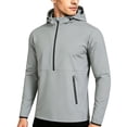 thumbnail image 2 of BVOFAR Men's Waterproof Quarter Zip Pullover Athletic Windbreaker Lightweight Breathable Rain Jackets with Pockets Outdoor Hiking Travel Camping Raincoats Gray S, 2 of 6