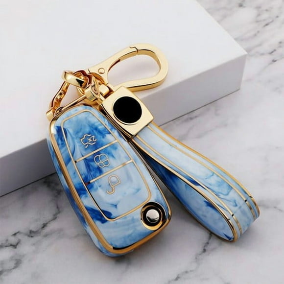 Car Key Fob Cover Case Protector Jade Style TPU Flip Key Case Cover Fob Skin For Ford Kuga C-Max Fiesta 3 Buttons