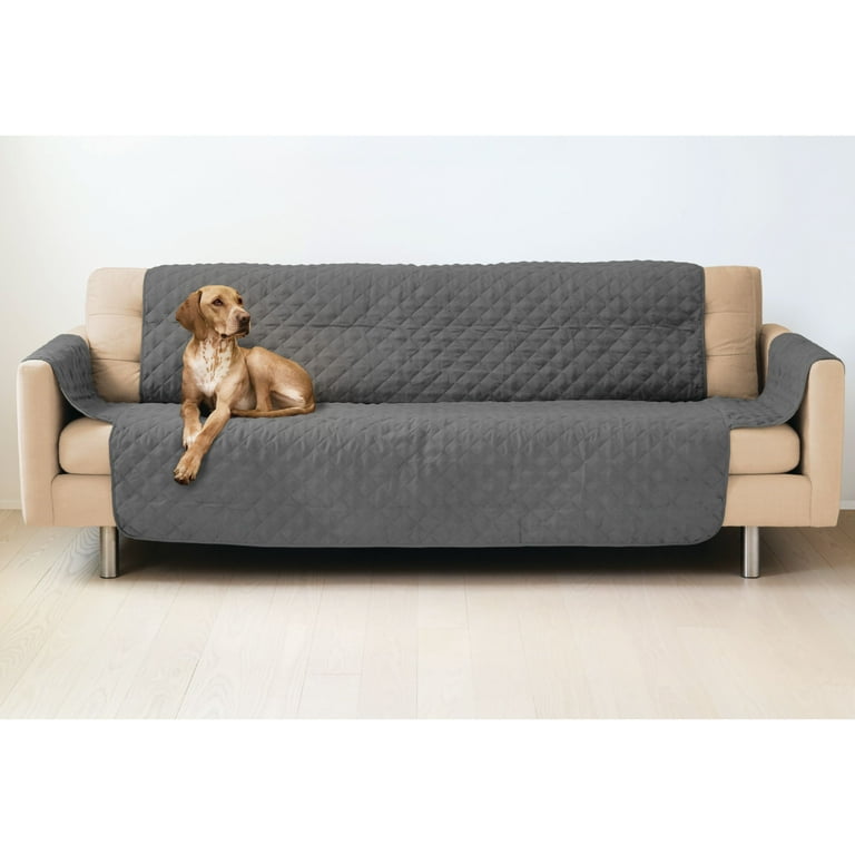 Precious Tails HomeBase Microsuede Dog Sofa Cover, Grey