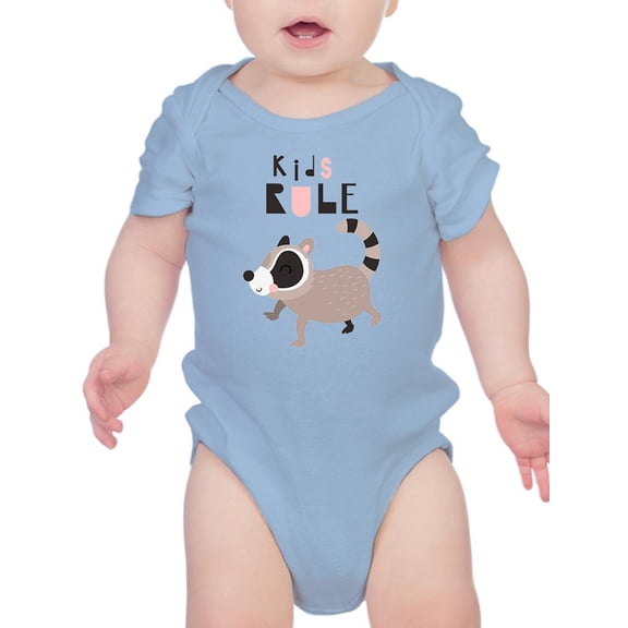 Kids Rule Raccoon Bodysuit Infant -Image by Shutterstock, 12 Months