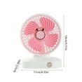 thumbnail image 3 of Blueek Portable 3-Speed USB Rechargeable Mini Fan, Compact Handheld & Desktop Cooling Fan for Home and Outdoor Use, Pink, 3 of 6